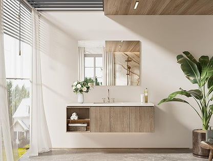 TETOTE Frameless Bathroom Mirror 40" x 30" Vanity Mirror for Bathroom Sink, Suitable for Bedroom, Living Room, Entryway, Hallway, Home Gym, Vertically/Horizontally