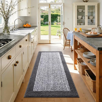 44x24 Large Bathroom Rugs Washable Non Slip, Grey Bath Mat for Bathroom Floor Tub, Soft Absorbent Quick Dry Mats for Shower, Bathtub,Home Decor