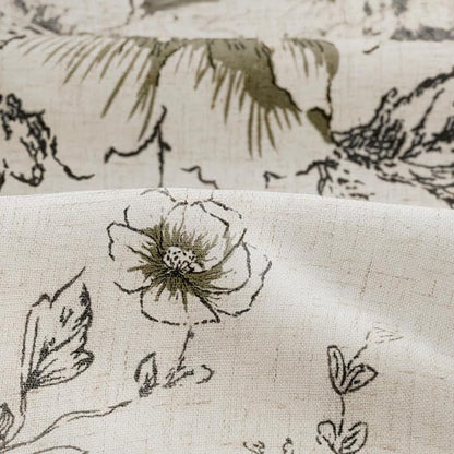 Farmhouse Floral Vintage Shower Curtain for Bathroom, Black and Tassels | Elegant Boho Tassels Pattern Bath Curtain, Linen Fabric, 72" W x 72" L