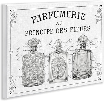 Vintage French Perfumery, 11 x 14 Inch Mounted Print on Wall Plaque | Stupell Industries · By Lettered and Lined · Ready to hang · Elegant French country charm for bathroom or hallway