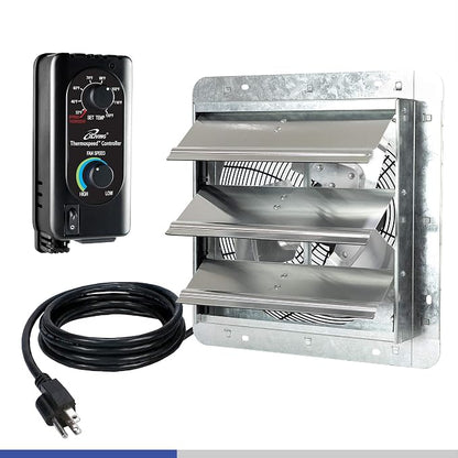 iLiving 18" & 12" Wall Mounted Exhaust Fans, Automatic Shutter, Thermostat & Variable Speed