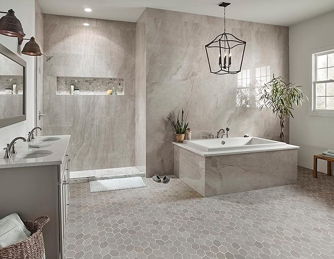 MSI Lilly Pad 11.15 in. x 12.60 in. x 10mm Honed Limestone Tile for Kitchen Backsplash, Floor Tile, Wall Tile for Bathroom, Shower Wall Tile, Mesh Mounted Mosaic Tile