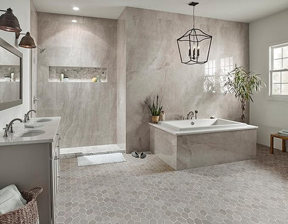 MSI Lilly Pad 11.15 in. x 12.60 in. x 10mm Honed Limestone Tile for Kitchen Backsplash, Floor Tile, Wall Tile for Bathroom, Shower Wall Tile, Mesh Mounted Mosaic Tile
