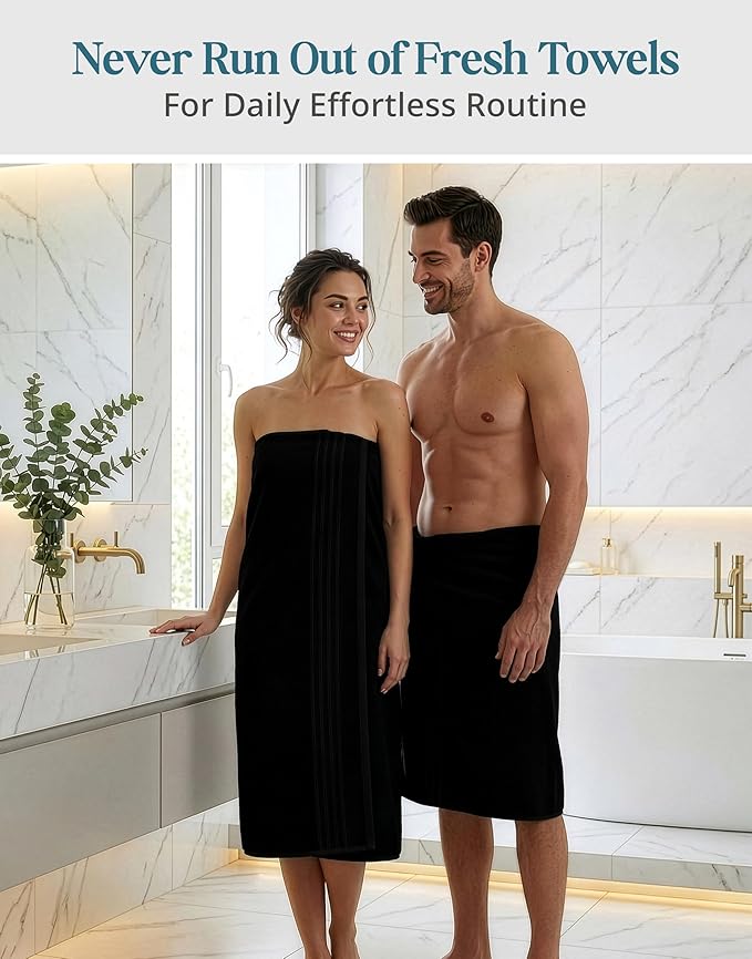 Casa Platino Bath Sheet Towel Set, 4 Pack Bath Sheet(36"x 72"), 100% Ring Spun Cotton Bath Sheets, Lightweight Black Bath Sheet, Highly Absorbent Black Towels, Quick Drying Towels Set, Soft Towel