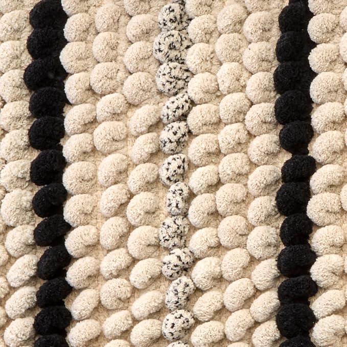 SKL Home Roseville Bath Rug, Plush Chenille, Anti-Slip, 20" x 30", Tan | 100% Cotton with Latex backing. Ultra-soft & absorbent. Modern stripe design works in the bathroom, kitchen or any space.