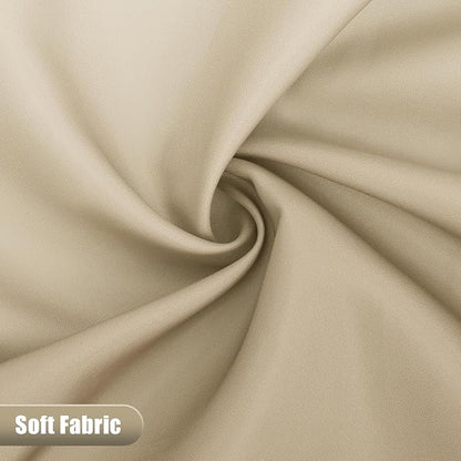 OLANLY Luxury Light Beige and White Ombre Shower Curtain Sets with 12 Hooks, Waterproof and Washable Decorative Shower Curtains for Bathroom, 72x72 Inches