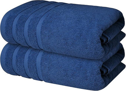 Infinitee Xclusives 100% Ring-Spun Cotton Bath Towels for Bathroom - Pack 2 | Luxury Super Soft, Absorbent & Quick-Drying |27x54 inches| Large Bathroom Towels Set |600 GSM| Gym, Shower, Spa & Hotel Use