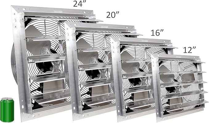 VES SF-20000-01 Shutter Mount Exhaust Fan,115V,20"