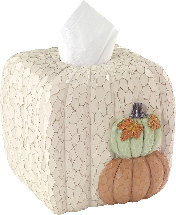 Avanti Linens - Tissue Box Cover, Fall Inspired Home Decor (Grateful Patch Collection)