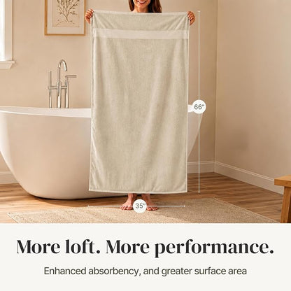 Modern Threads 4-Pack SpunLoft Bath Sheet Sand 35x66