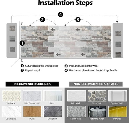 2026 New Upgrade Peel and Stick Backsplash Tile, Peel and Stick 11.34" X 11.57" Wall Tile for Kitchen, Bathroom, Fireplace, Laundry (Nature Light, 20 Packs)