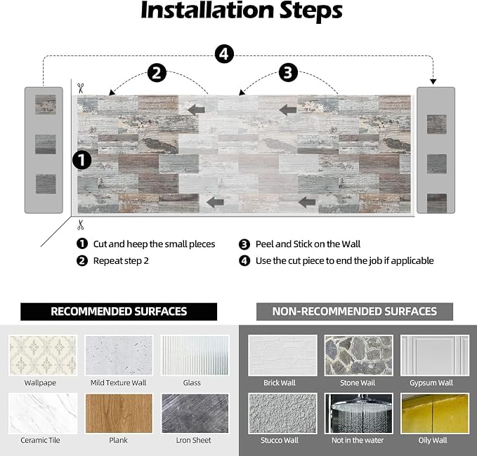 2026 New Upgrade Peel and Stick Backsplash Tile, Peel and Stick 11.34" X 11.57" Wall Tile for Kitchen, Bathroom, Fireplace, Laundry (Nature Light, 1 Pack)