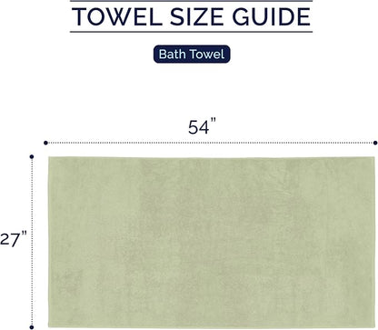 Elegant Comfort Premium Turkish Cotton 2 Pack Bath Towel Set - 27 x 54 inch, Luxurious Hotel Spa Quality 100% Turkish Cotton 2PC Bath Towel Set - Highly Absorbent - Soft Bathroom Towels, Mint Green