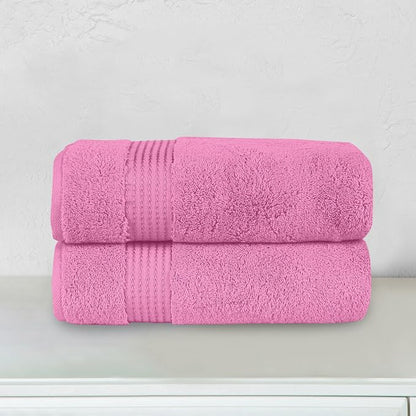 Elegant Comfort Premium Turkish Cotton 2 Pack Bath Towel Set - 27 x 54 inch, Luxurious Hotel Spa Quality 100% Turkish Cotton 2PC Bath Towel Set - Highly Absorbent - Soft Bathroom Towels, Light Pink