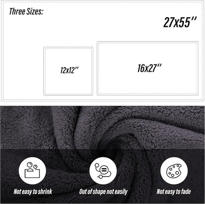 MOONQUEEN Ultra Soft Towel Set-Quick Drying-2 Bath Towels 2 Hand Towels 2 Washcloths - Microfiber Coral Velvet Highly Absorbent Towel for Bath Fitness, Bathroom, Sports, Yoga, Travel(Dark Grey, 6 Pcs)