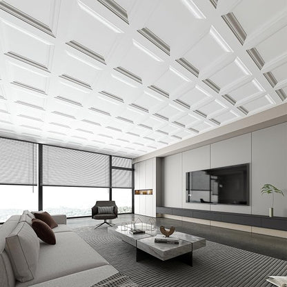 Art3d 36-Pack Square Drop Ceiling Tile 2ft x 2ft in White, PVC Ceiling Panel 24 x 24in. - Covers 144 Sq.,ft., Multi-Pack, Compatible with 15/16" Drop Ceiling Grid System
