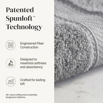 Modern Threads - Spun Loft 6-Piece 100% Combed Cotton Towel Set - Bath Towels, Hand Towels, & Washcloths - Super Absorbent & Quick Dry - 600 GSM - Soft & Plush, Charcoal