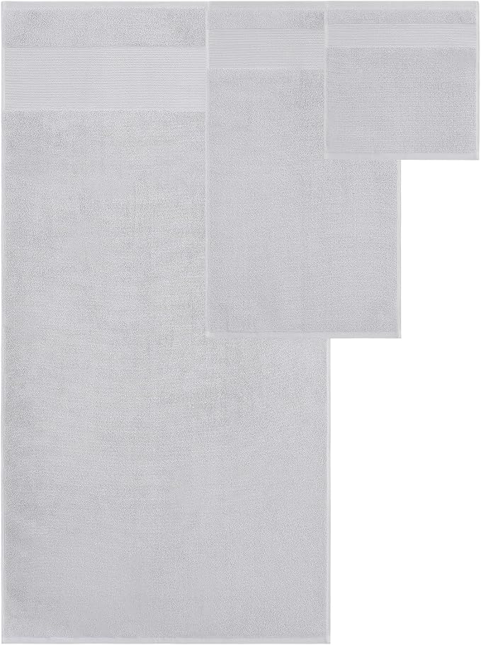 Modern Threads Air Cloud 18-Piece Towel Set - 100% Zero-Twist Cotton, 500 GSM, Quick Dry & Plush, Gray
