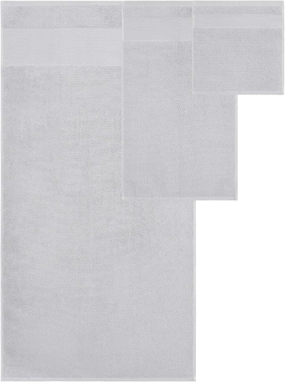 Modern Threads Air Cloud 18-Piece Towel Set - 100% Zero-Twist Cotton, 500 GSM, Quick Dry & Plush, Gray