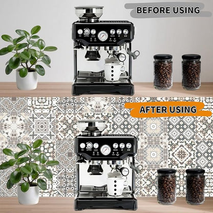 24 PCS Bohemian Floral PVC Peel and Stick Tile Stickers | for Kitchen Bathroom RV, Waterproof Self-Adhesive Removable Backsplash Decals, Easy DIY Upgrade, Smooth Surfaces, 5.91x5.91in