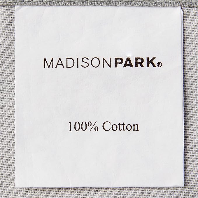 Madison Park Cotton Casual Floral Shower Curtain, 72"x72", Grey/Peach | Modern Bathroom Decor, Machine Washable, Fabric Privacy Screen