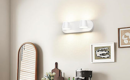URSOLA 2 Light Bathroom Vanity Light LED White Wall Light Fixtures Up and Down Rotatable Dimmable 13 inch Bathroom Lighting