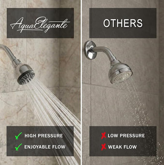High Pressure Shower Head - 1.8 GPM - Polished Chrome | Best 3 Inch Wall Mount Bathroom Showerhead For Boosting Low Flow With Anti-Clog Nozzles, Adjustable Brass Ball Joint