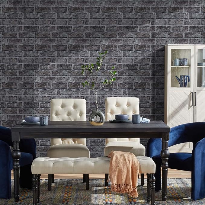 Commomy Thicker Grey Peel and Stick Backsplash-10 pcs of 12" x 12" - 3D Adhesive Peel and Stick Tiles Backsplash for Kitchen, Bathroom, Removable, Waterproof, Vinyl Wall Tile