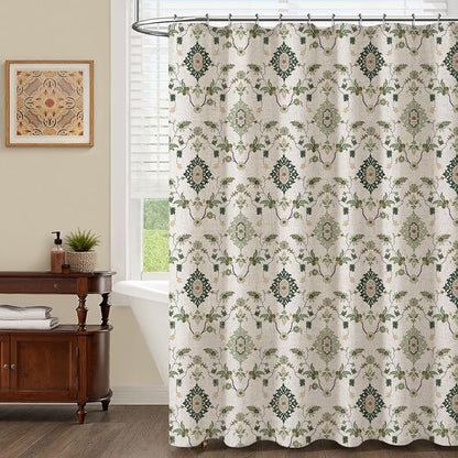 Boho Floral Shower Curtain, Vintage Cottage Core Shower Curtains for Bathroom, 72Wx72H Inch