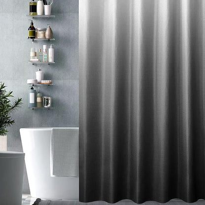 Black Ombre Fabric Shower Curtain for Bathroom Decor, 72 x 72 | Ombre Fabric Shower Curtain for Bathroom, Black and White Gradual Color Washable Cloth Bathroom Curtains Shower Set