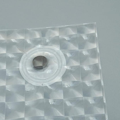 NTBAY EVA Shower Curtain Liner, 72 x 72, 6 Gauge, Clear Checkered | Water-repellent EVA Liner with 3 Bottom Magnets, 12 Reinforced Grommets, and 12 Plastic Hooks