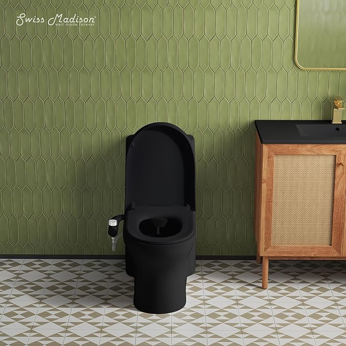 Swiss Madison Aqua Non-Electric Bidet Toilet Attachment in Matte Black