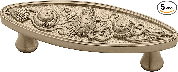 Franklin Brass 5 Pack Champagne Bronze Gold Cabinet Handles 3 inch (76mm) Kitchen Cabinet Handles and Drawer Pulls for Cupboards and Dressers | Seaside Cottage