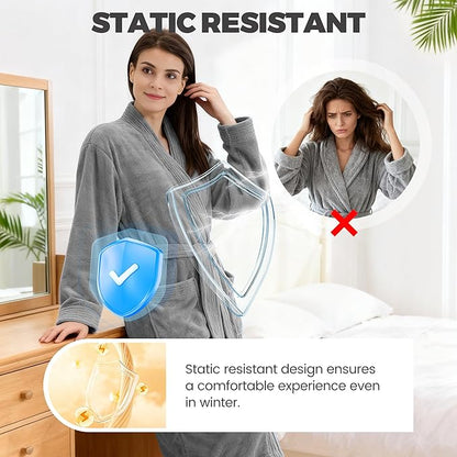Towel Robe for Women – Soft Absorbent Kimono Bathrobe, Quick-Dry Spa Shower & Hotel Use
