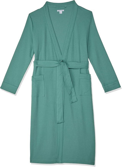 Amazon Essentials Women's Lightweight Waffle Full-Length Bath Robe (Available in Plus Size)