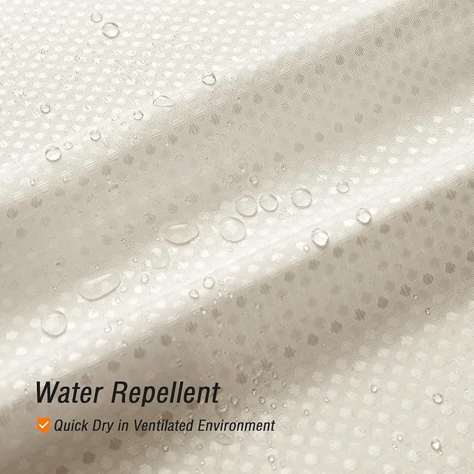 Small Stall Ivory Fabric Shower Curtain, 36 x 72 | Narrow Half Cloth-Textured Shower Curtain for Bathroom, Water Repellent, Machine Washable