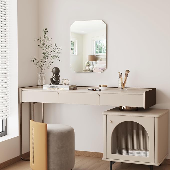 18x24 Inch Bathroom Mirrors for Over Sink, Frameless Mirrors for Wall | Beveled Bathroom Mirror, Bathroom Vanity Mirror for Bedroom Living Room Entryway Home Decor