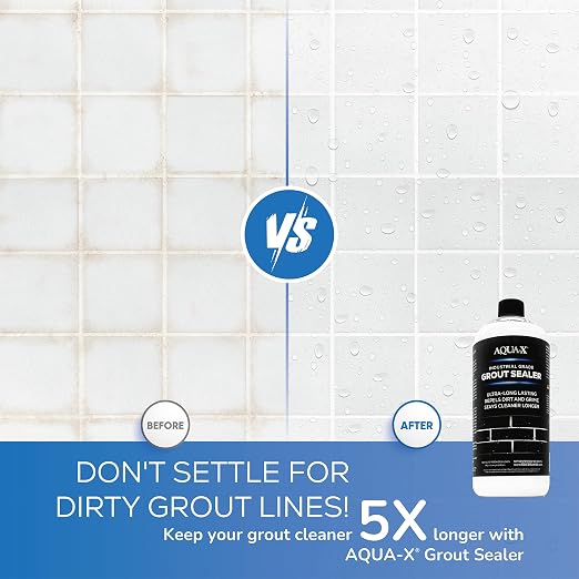 Grout Sealer (1 Qt): Professional-Grade Impregnator Sealant for Shower Tile Grout and Backsplash - Long-Lasting with Fast-Drying Formula