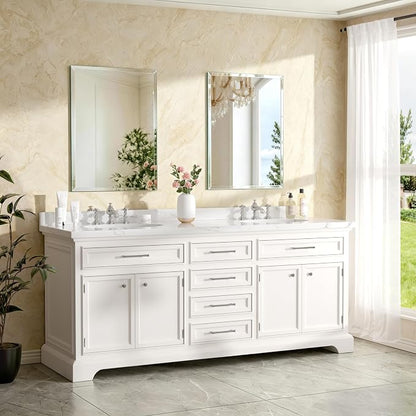 24x32 Inch Bathroom Mirrors for Over Sink, Frameless Mirrors for Wall | Beveled Bathroom Mirror, Bathroom Vanity Mirror for Bedroom Living Room Entryway Home Decor