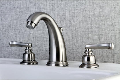 Kingston Brass KB988FL Royale Widespread Lavatory Faucet with Brass Pop-Up, Brushed Nickel,8-Inch Adjustable Center