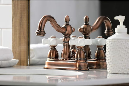 Kingston Brass KB160PXAC Heritage 4" Centerset Bathroom Faucet, Antique Copper,6.19 x 4.69 x 6.19