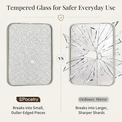 30x36 Inch Brushed Nickel Rounded Rectangle Bathroom Vanity Mirror | For Over-Sink Bathrooms, Corrosion-Resistant Aluminum Frame, Slim Front Profile, Two-Way Mount, Protective Packaging