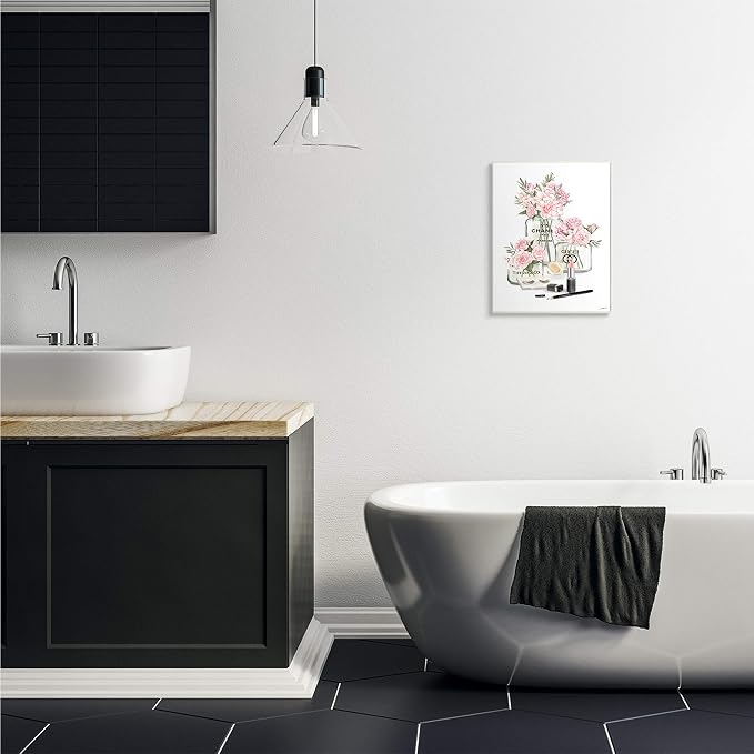 Glam Rose Florals Fashion Jars, 13 x 19 Inch Mounted Print on Wall Plaque | Stupell Industries · By Ziwei Li · Ready to hang · Giftable accent for beauty inspired spaces · Made in USA