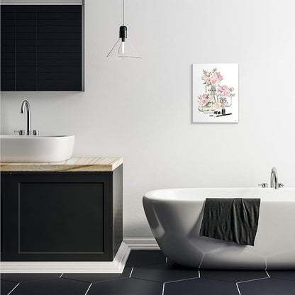 Glam Rose Florals Fashion Jars, 13 x 19 Inch Mounted Print on Wall Plaque | Stupell Industries · By Ziwei Li · Ready to hang · Giftable accent for beauty inspired spaces · Made in USA