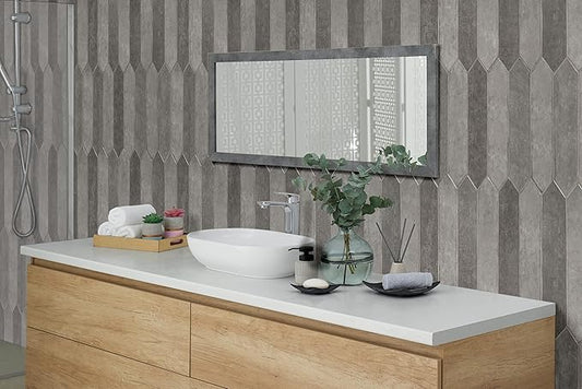 M S International Renzo Storm Glossy Ceramic Picket Wall Tile for Bathroom, Kitchen Backsplash, Accent, and Shower - Sample