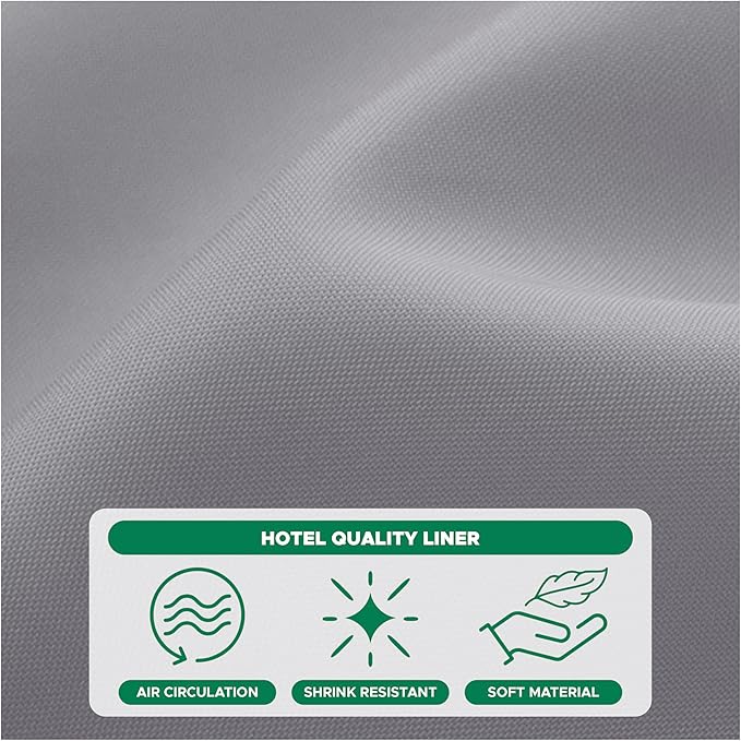 Fabric Shower Curtain Liner 72"Wx84"L-Silver Grey Extra Long Shower Liners | Hotel Quality Water Resistant Machine Washable Shower Liner-Cloth Polyester Light Weight High Ceilings Bathroom Curtain Liner
