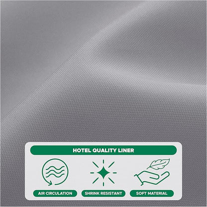 Fabric Shower Curtain Liner 72"Wx84"L-Silver Grey Extra Long Shower Liners | Hotel Quality Water Resistant Machine Washable Shower Liner-Cloth Polyester Light Weight High Ceilings Bathroom Curtain Liner