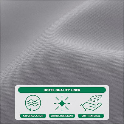 Fabric Shower Curtain Liner 72"Wx78"L-Silver Grey Extra Long Shower Liners | Hotel Quality Water Resistant Machine Washable Shower Liner-Cloth Polyester Light Weight High Ceilings Bathroom Curtain Liner