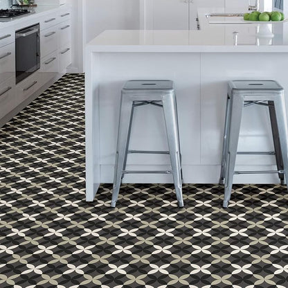 FloorPops Arbor Peel and Stick Floor Tiles, Patterned Removable Vinyl Flooring, Self Adhesive Floor Tiles for Kitchen Bathroom Entryway (Pack of 6)