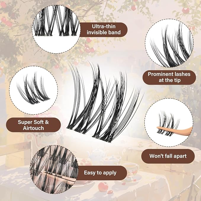 JMS&JMS Double Spike Lash Cluster Kit, Anime Lashes Kit with Invisible Band | C Curl 8-18MIX Lash Lift Kit False Eyelashes Natural Wispy Lash Clusters Kit DIY Eyelash Clusters Kit at Home